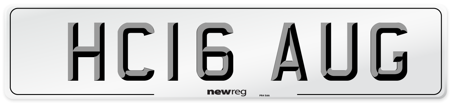 HC16 AUG Number Plate from New Reg